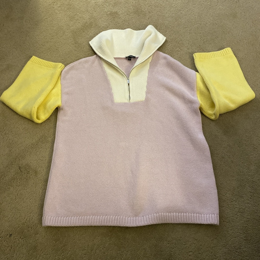 EXPRESS WOMEN'S‎ COLOR BLOCK HALF-ZIP SWEATER SIZE S